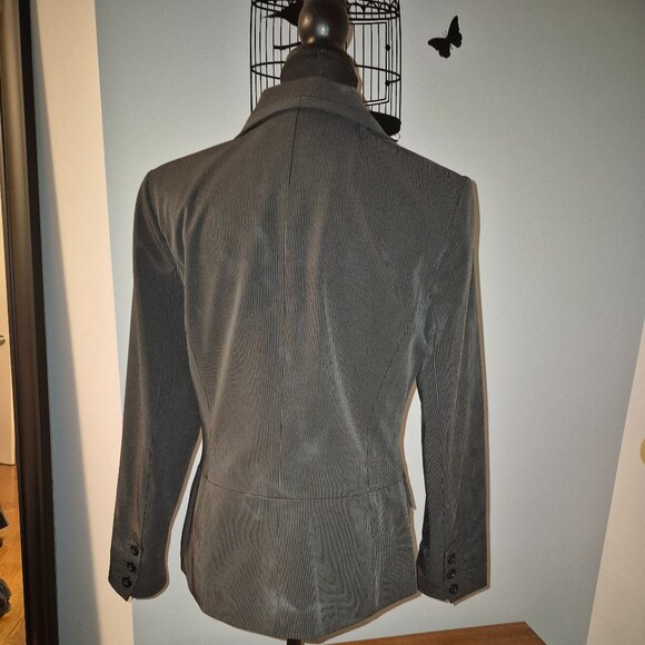 Dalia Black Blazer with White Stripes Blazer (8) - Picture 4 of 9